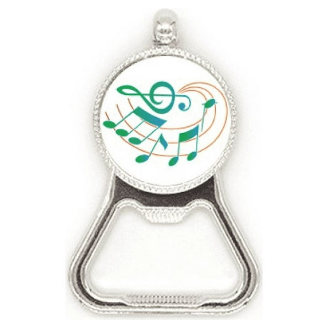Music Notation Green Orange Pattern Metal Beer Bottle Cap Opener Duty Stainless Steel