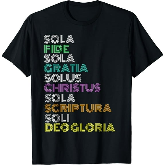 Reformed Christian Five 5 Solas Reformation Day Church T-Shirt