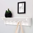 thumbnail image 3 of UBesGoo Wall Mounted Coat Rack Shelf - Brown Wooden Country Style 24" Entryway Shelf with 5 Rustic Hooks, 3 of 3