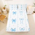 thumbnail image 5 of Erosebridal Girly Cute Bowtie Queen Sheet Sets,Blue Bowknot Ribbon Bed Set For Kids 4-Piece, 5 of 6
