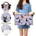 thumbnail image 5 of Yayeee Foldable Storage Basket for Shelves with Handles Waterproof Cloth Bins, Purple Halloween Pumpkin, 5 of 7