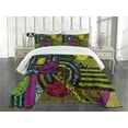 thumbnail image 3 of Ambesonne Abstract Quilted Bedspread Set 3 Pcs, Grunge Murky Trippy, King Size, Multicolor, 3 of 5
