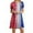 Red, variant on KIHOUT Plus Size Dresses For Women Independence Day Women Summer Casual Boho Crewneck Short Sleeve Round-Neckl Print Beach Mini Dress