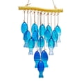 thumbnail image 1 of Campanillas de viento H&D HYALINE & DORA con forma de pez de cristal azul, 58 cm, 1 of 8