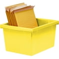 thumbnail image 4 of Storex 4 Gallon Plastic Storage Bin with Lid, Fits Letter-Size Paper, Yellow, 6-Pack, 4 of 10