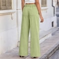 thumbnail image 7 of Dwellite Women's Wide Leg Cotton Linen Pants High Waist Straight Leg Dress Pants 2026 Casual Business Trousers with Pockets Mint Green L, 7 of 7