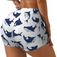 thumbnail image 1 of Balery Cute Shark Pantalones cortos de entrenamiento estampados para mujer, sin costuras, ajustados, para gimnasio, yoga, correr, deportes, ejercicio activo, fitness.-Medium, 1 of 8
