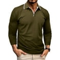 thumbnail image 1 of ZAXARRA Polo à Manches Longues pour Hommes, Col Rabattu, Couleur Contrastée, pour Usage Quotidien, 1 of 6