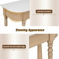 thumbnail image 4 of EUROCO 36" Retro Console Table with Drawer,Solid Wood Entryway Table Sofa Table with Open Storage Shelf and Corner-Curved Design for Entryway, Hallway and Living Room,Beige, 4 of 7