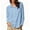 Blue, variant on Heart-Shaped Button Down Blouses for Women Solid Color Long Sleeve Lapel Shirts Trendy Casual Blouses