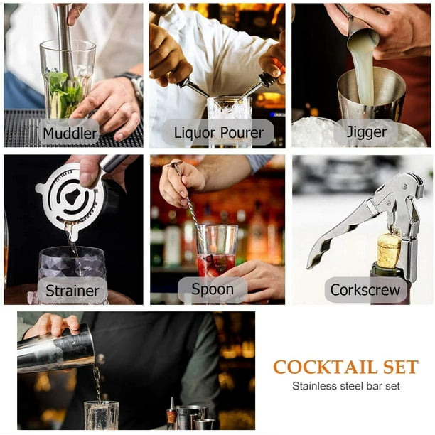 KCSD Kit barman Cocktail Shaker Bar Set, ensemble d'outils de