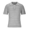 thumbnail image 3 of Kaemgyyd Men's Knit Shirt Summer Breathable Collared Button Top Big and Tall Short Sleeve Solid Color Classic Fit Casual Clothes, 3 of 5