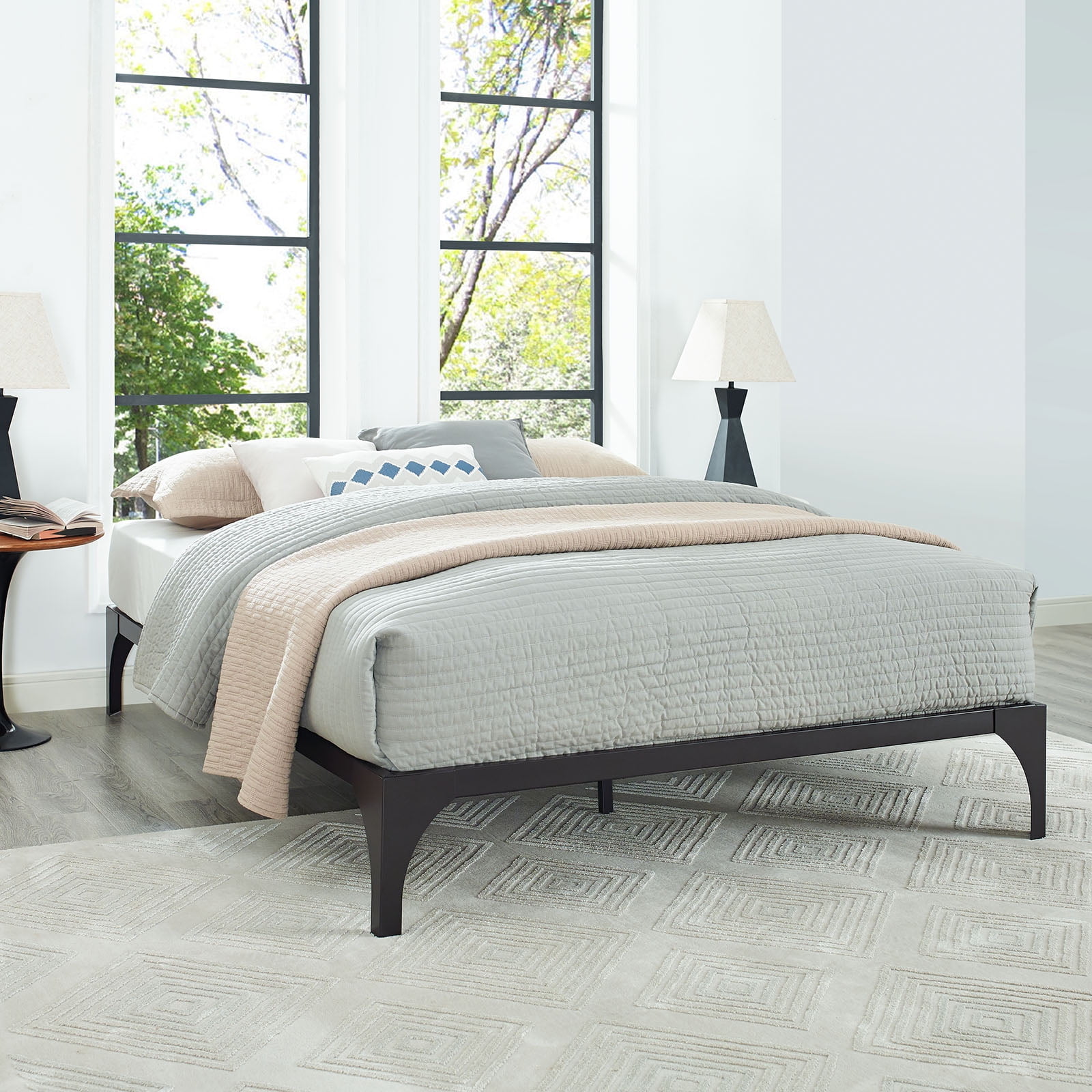 Modway Ollie Steel Platform Bed Frame, Multiple Sizes and Colors