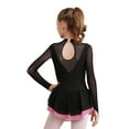 thumbnail image 2 of Zaldita Girls Kids Long Sleeve Mesh Splice Figure Skating Dress for Ballet Dance Gymnastics Leotard Competition Dancewear Pink 6, 2 of 7