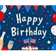 thumbnail image 4 of Happy Birthday Banner with Balloons Cakes and Stars Background Party Decoration for Birthday Party Photography Props and Event Backdrop, 4 of 7