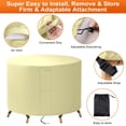 thumbnail image 3 of Jane Stone Custom Size 128"x28" Round Patio Furniture Cover,Heavy Duty 420D Oxford PU Coated Waterproof Outdoor Table & Chair Cover,UV Resistant,Breathable Air Vents,All-Season Protection,White, 3 of 6