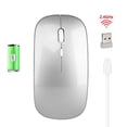 thumbnail image 1 of M80 2.4G Wireless Rechargeable Charging Mouse Ultra-Thin Silent Office Notebook Opto-electronic Mouse Silver, 1 of 5