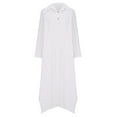 thumbnail image 4 of MaFYtyTPR Lg Sleeve Dress for Women Plus Size Womens Spring And Summer V-Neck Solid Cott And Linen Casual Pocket Lg Sleeved Dress ,Size L White, 4 of 6