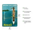 thumbnail image 2 of Hawaii - United Air Lines - Outrigger Canoe Surfing - Vintage Airline Travel Poster by Stan Galli c.1960 - 8 x 12 inch Vintage Wood Art Sign, 2 of 4