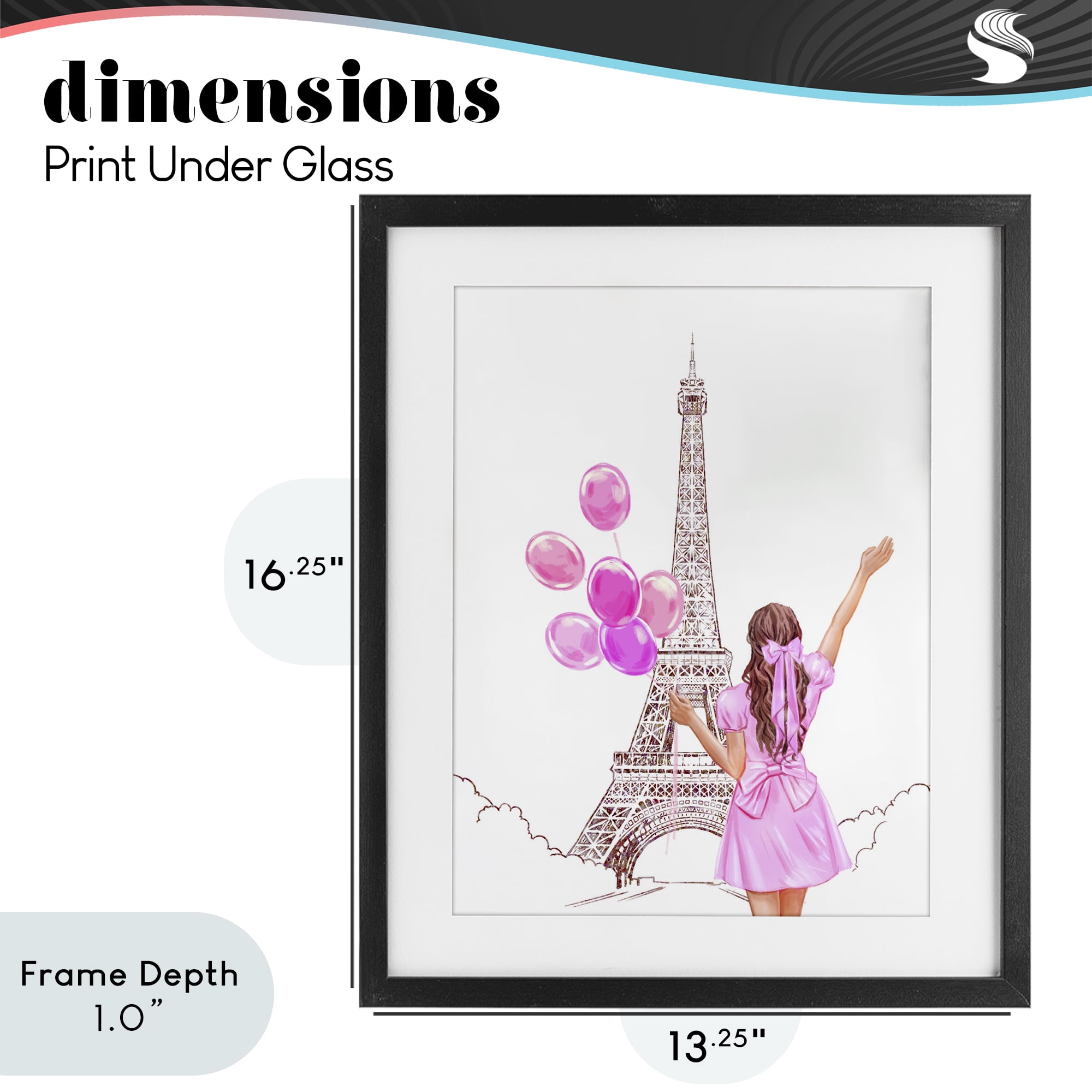 Stupell Industries Chic Paris Celebration Black Framed Print Under Glass, design by Ziwei Li
