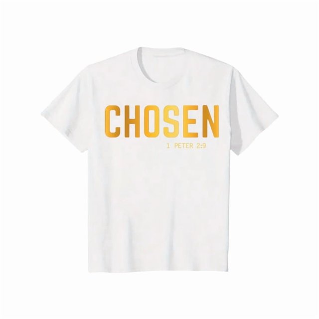 Camiseta informal blanca de manga corta para hombre - Estampado "Elegidos 1 Pedro 2:9" - Fe, corte holgado, tela de algodón suave, ideal para verano y actividades al aire libre.