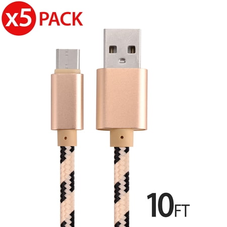 5x 10FT USB Type C Cable Fast Charging Cable USB-C Type-C 3.1 Data Sync Charger Cable Cord For Samsung Galaxy S9 S9+ Galaxy S8 S8 Plus Nexus 5X 6P OnePlus 2 3 LG G5 G6 V20 HTC M10 Google Pixel XL price history on PriceWatchPro