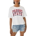 thumbnail image 3 of Women's Gameday Couture White Fresno State Bulldogs Claim To Fame Boxy Cropped T-Shirt, 3 of 5