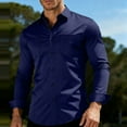 thumbnail image 2 of DxhmoneyHX Mens Dress Shirts Long Sleeve Wrinkle Free Stretch Business Blouse Casual Wedding Button Down Shirt with Pockets, 2 of 6