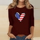 thumbnail image 2 of Blusas para Mujeres Casual 3/4 Manga Cuello Redondo Impreso Suelto, Mujer 3/4 Manga Tops Y Blusas para Diario, 2 of 4