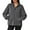 Gray, variant on Fancyglim Sweatshirts for Women Oversized Fleece Tops Fall Half Zip V Neck Long Sleeve Pullover with Pockets Burgundy S