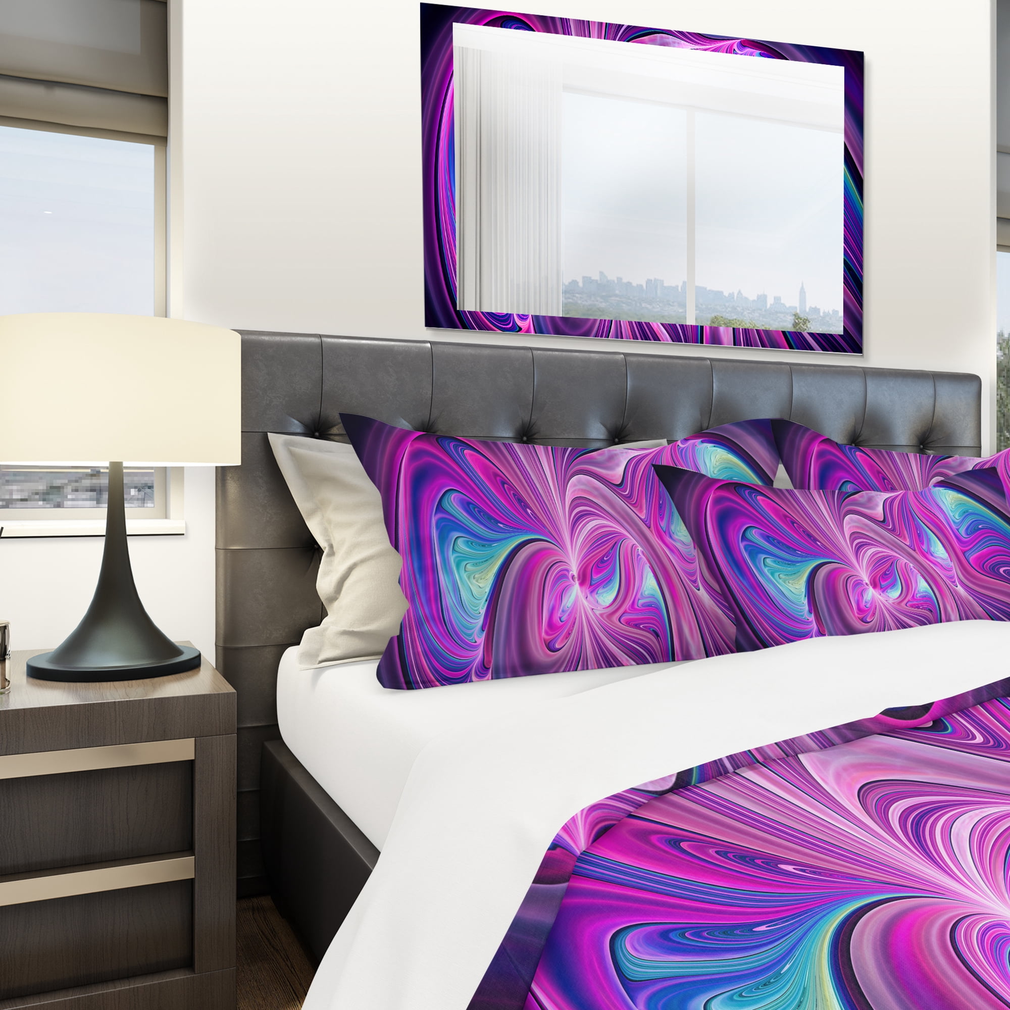 Designart 'Pink and Blue Wonder' Modern & Contemporary Duvet Cover Set