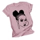 thumbnail image 1 of Tops de Manga Corta de las Mujeres, Cuello Redondo Impreso, Camiseta de Manga Corta para las Mujeres, 1 of 4