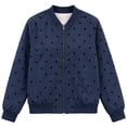 thumbnail image 3 of Women's Polka Dot Bomber Jacket Long Sleeve Casual Bomber Outerwear Polka Dot Print Zip Closure Ribbed Cuffs Easy Layering Casual Outdoor Jacket, 3 of 3
