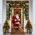 thumbnail image 5 of HYLLai Christmas Door Cover with Santa Claus Pattern, 35x71 Inch Festive Door Decoration for Indoor and Outdoor Use, Easy to Install Polyester Door Curtain (G), 5 of 6