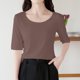thumbnail image 3 of Mujeres Manga Corta Tops Impresión Casual Cuello Redondo, Blusa de Moda para Todo el Uso de Fiesta de Temporada, 3 of 3