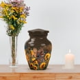 thumbnail image 7 of MUKTIVE Sparrow keepsake Urns for Adult Female & Male, Brown Memorial Urns for Human Ashes Remains, Sunflower Burial Urn for Adult Women Cremation, Mini Ash Holder, 3 Inch, 7 of 7