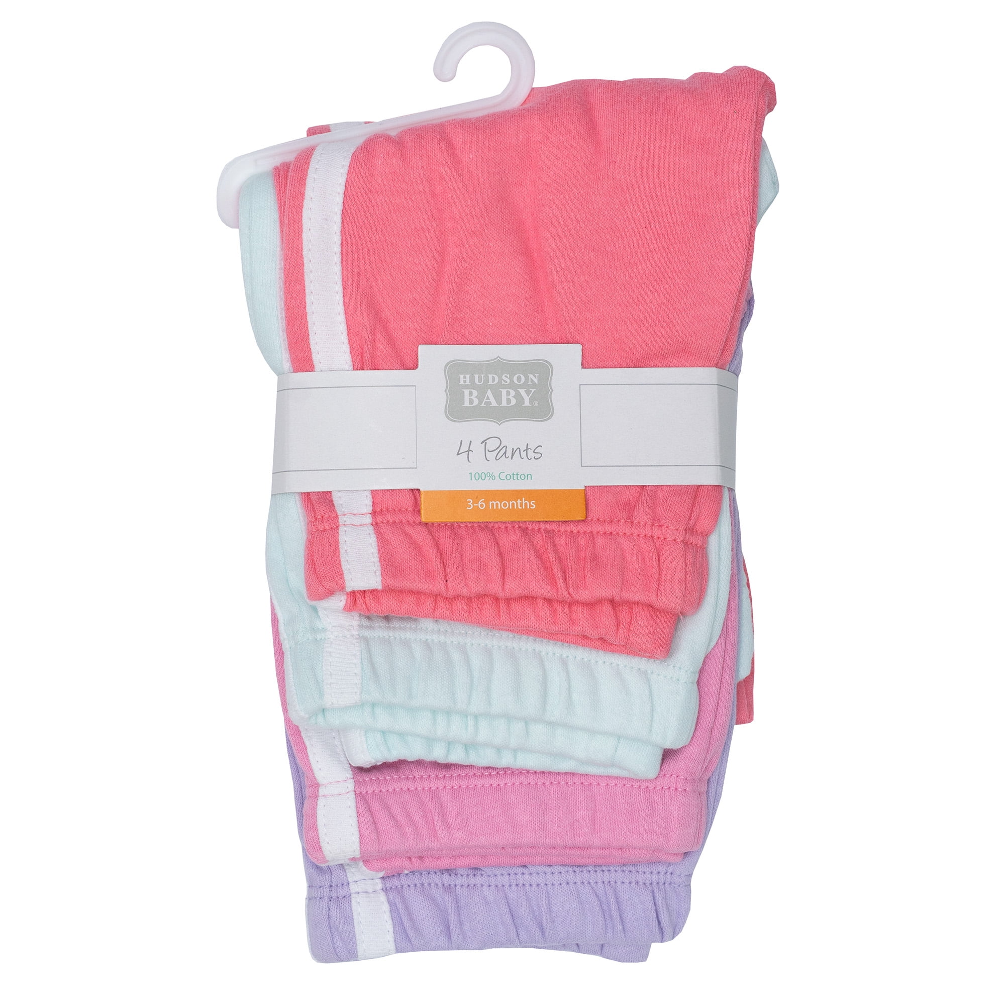 Hudson Baby Girl Cotton Pants and Leggings, Conch Shell Begonia Pink, 9-12 Months