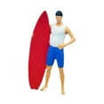 thumbnail image 5 of Almencla 1/64 Miniature Surfing Figure Collectibles Layout Props Painted Beach Surfer C, 5 of 8
