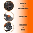 thumbnail image 3 of Hongyi Heavy Duty Cord Reel Empty, Portable Cord Reel Store with 4-Outlets, 9A Circuit Breaker， 125V/1125W,Orange, 3 of 4