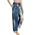 thumbnail image 2 of Daiia Clear Sky Blue Cat Women's Sleep Pant with Pockets and Drawstring,Pajama Pants-Large, 2 of 9