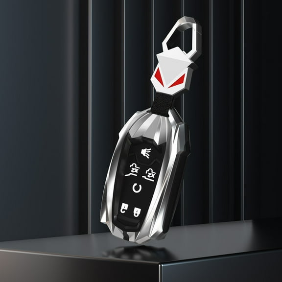 Heavy Key Fob Cover Case Protector for GMC, Keychain, Accessories for 2023 2022 2021 2020 2019 GMC Sierra, Chevy Silverado 1500 2500HD 3500HD (4 5 6  Buttons)