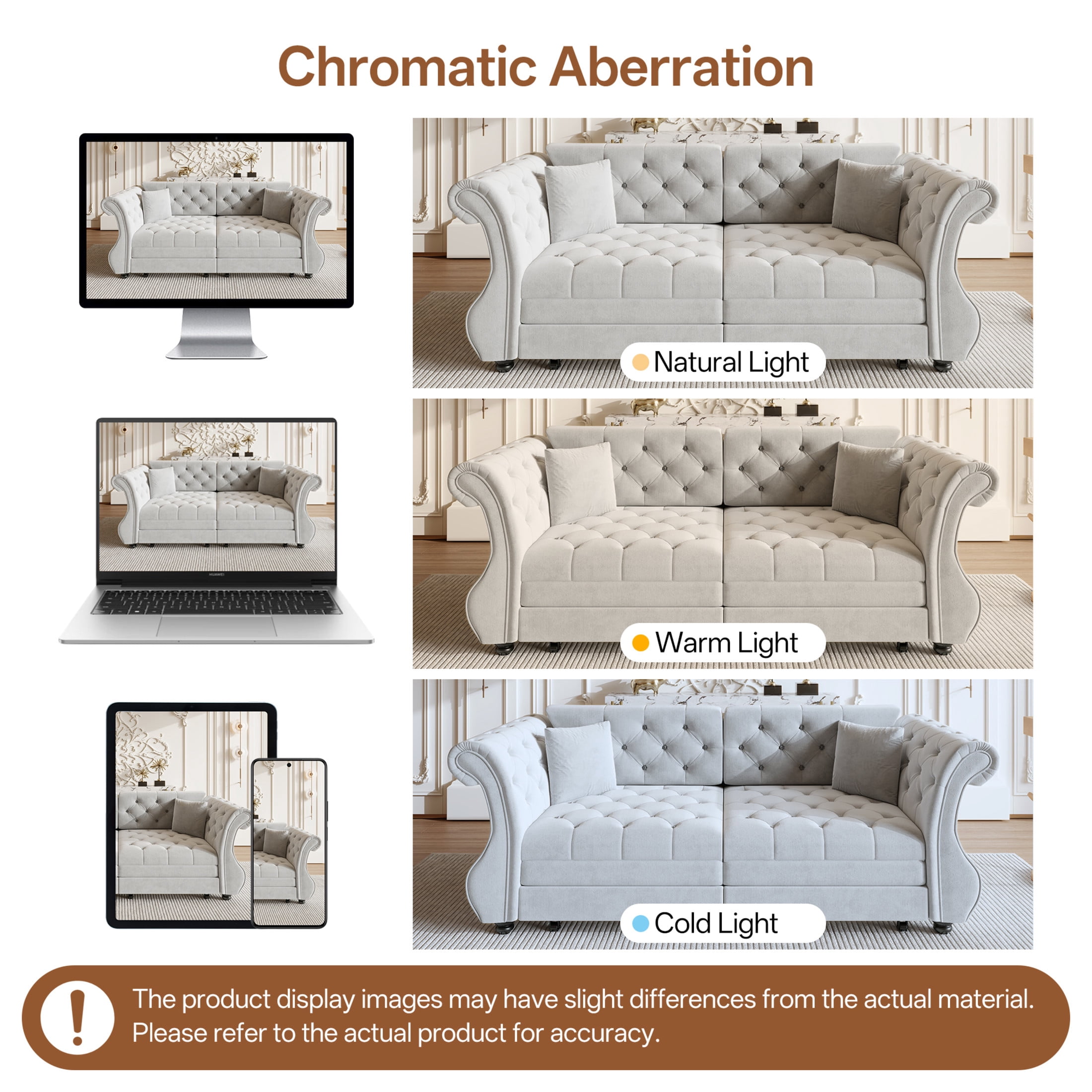 Noble House Wesley Oversized Velvet Chesterfield Pull Out Sofa Bed, Flower Tufted Roll Arm Sleeper Couch, Light Grey