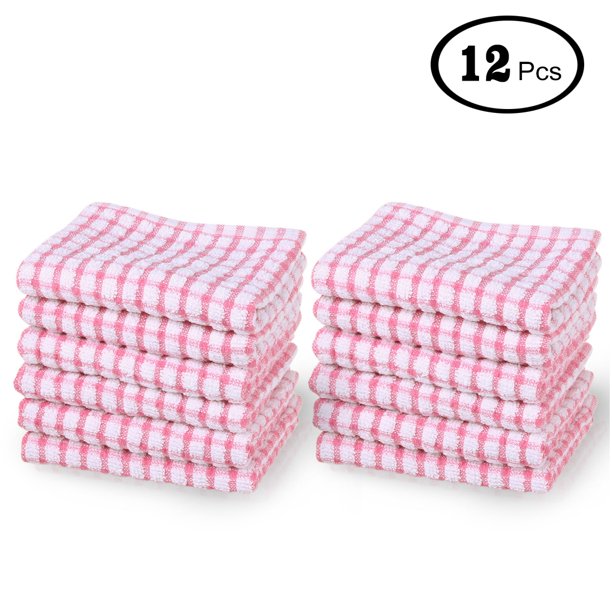 12Pack Terry Cotton Kitchen Cleaning Cloths Towels Multi Purpose