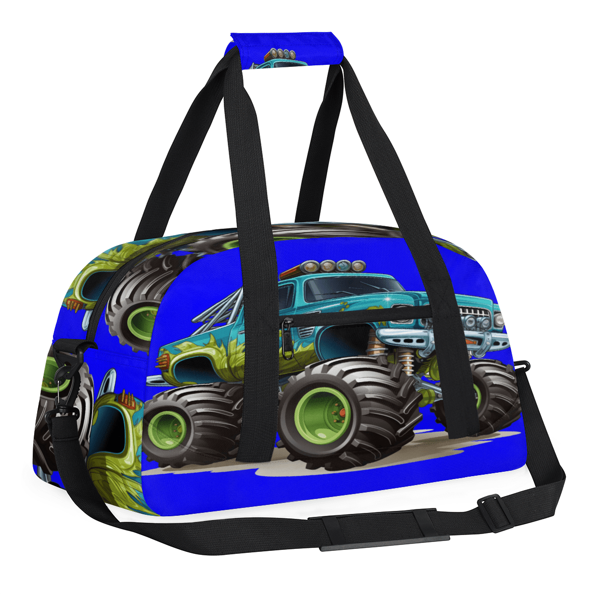 Herdesigns Sports Duffle Bags Travel Duffle Bag Gym Bag Cartoon Cool Monster Truck Weekender Travel Bag Waterproof Overnight Bag Carry On Travel Tote Bag Dance Bags