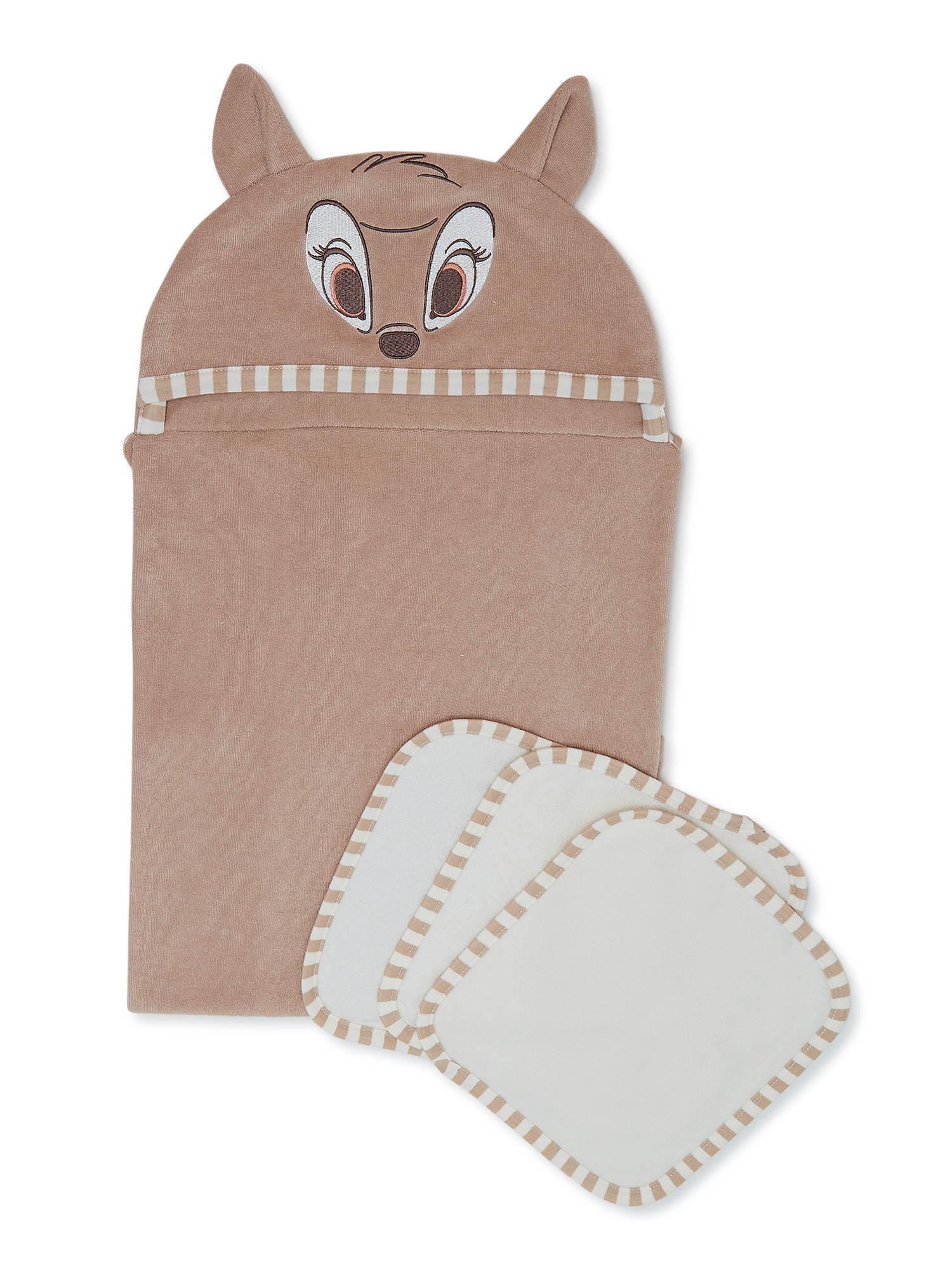 Disney Baby Bambi Baby Neutral Infant Bath Set, Hooded Towel and 3 Washcloths - image 2 of 4