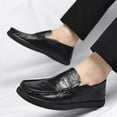 thumbnail image 6 of Men's Casual Loafers Slip On Leather Shoes Comfortable Lightweight Driving Shoes Male Moccasins Classic Penny Loafer Flats Boat Shoes Outdoor Walking Shoes, 6 of 16
