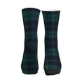 thumbnail image 2 of Women's Men's Deep Blue & Green Plaid Colorful Novelty Pattern Crew Athletic Socks, 2 of 7