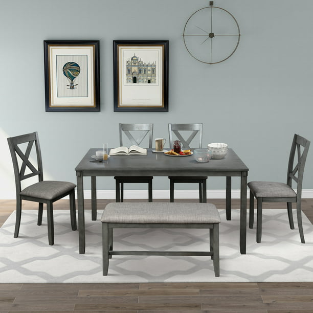 6 Piece Dining Table Set Kitchen, Apartment Kitchen Table And Chairs