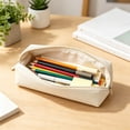 thumbnail image 5 of Hyknon Leather Pencil Pouch, Curved Shell Zipper Pen Case, Slim Minimalist Stationery Holder for Office Cosmetic Travel Storage Organizer, 5 of 6