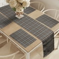 thumbnail image 2 of Ambesonne Checkered Table Runner & Placemats, Colorful Retro Style, Placemat 4 pcs + Runner 14"x72", Blue Green Orange, 2 of 2
